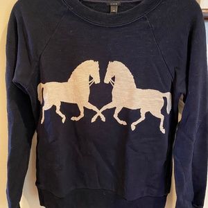 J Crew horse sweatshirt Size X-Small Navy Blue